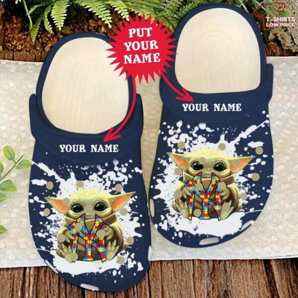 New York Yankees Personalisation Ny Baby Yoda Autism Crocs Shoes RH