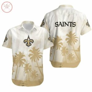 New Orleans Saints Coconut Trees Hawaiian Shirt