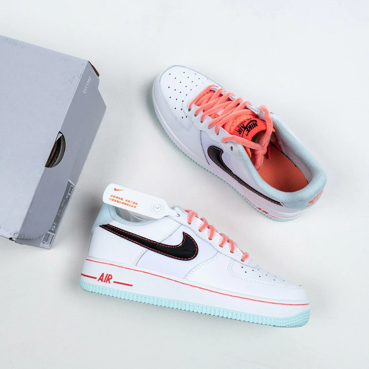 Nike Air Force 1 07 LV8 White Flash Crimson Atomic Pink For Sale