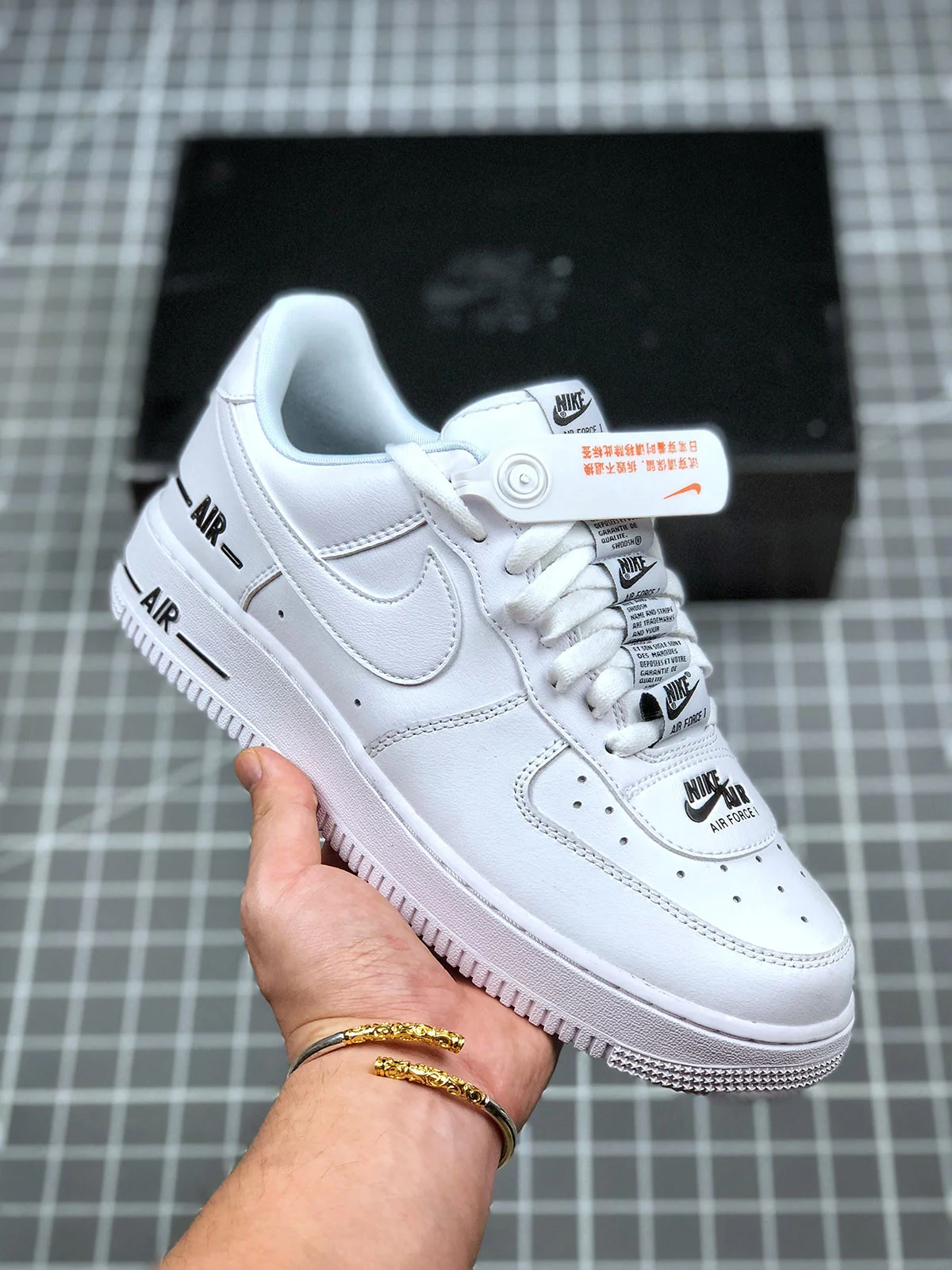 Nike Air Force 1 Double Air White White-Black For Sale