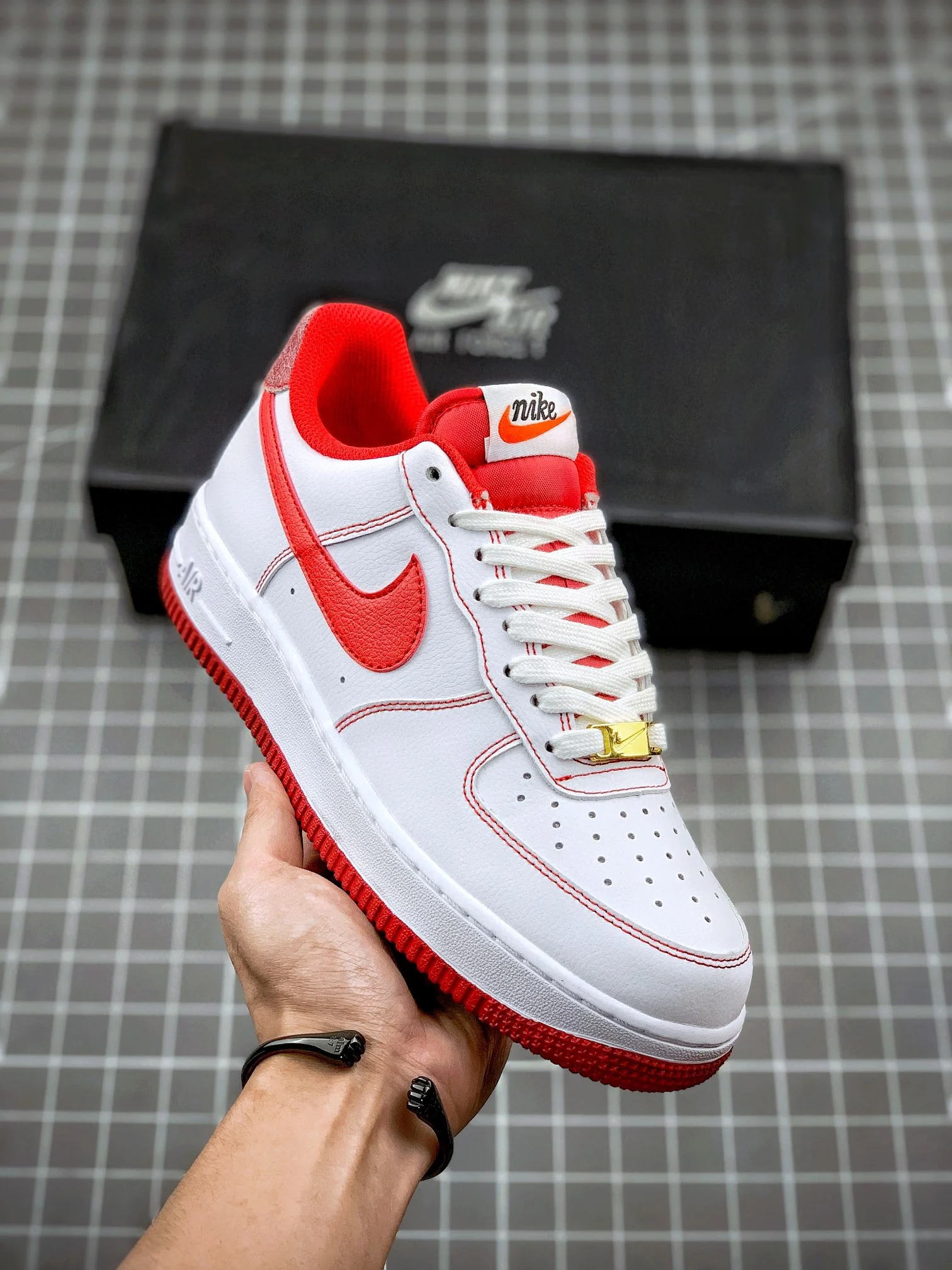 Nike Air Force 1 First Use White Red DA8478-101 For Sale