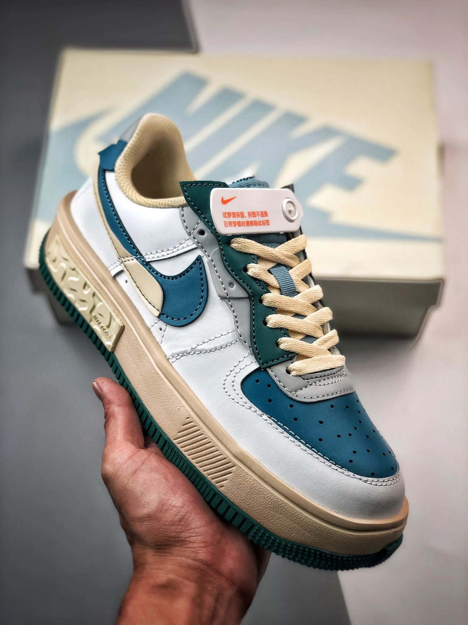 Nike Air Force 1 Fontanka White Blue Green For Sale