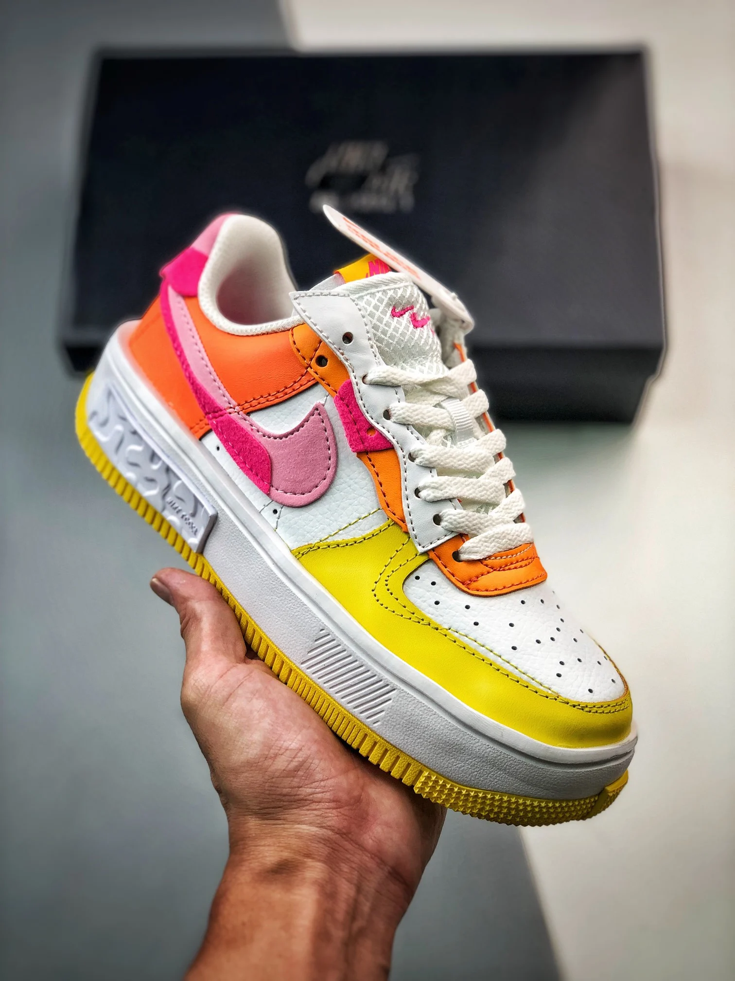 Nike Air Force 1 Fontanka White Yellow Pink DX2675-100 For Sale