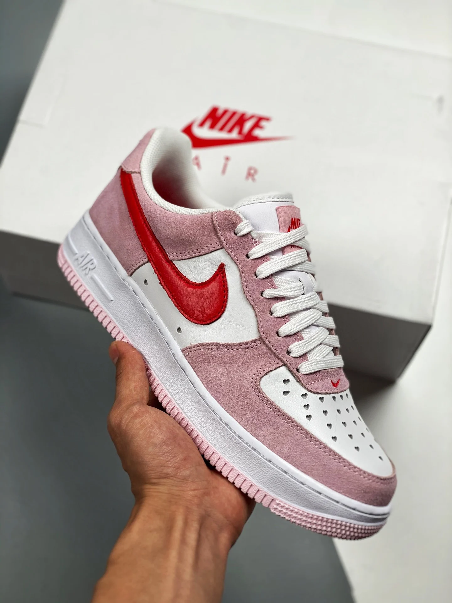 Nike Air Force 1 Love Letter Tulip Pink White University Red For Sale