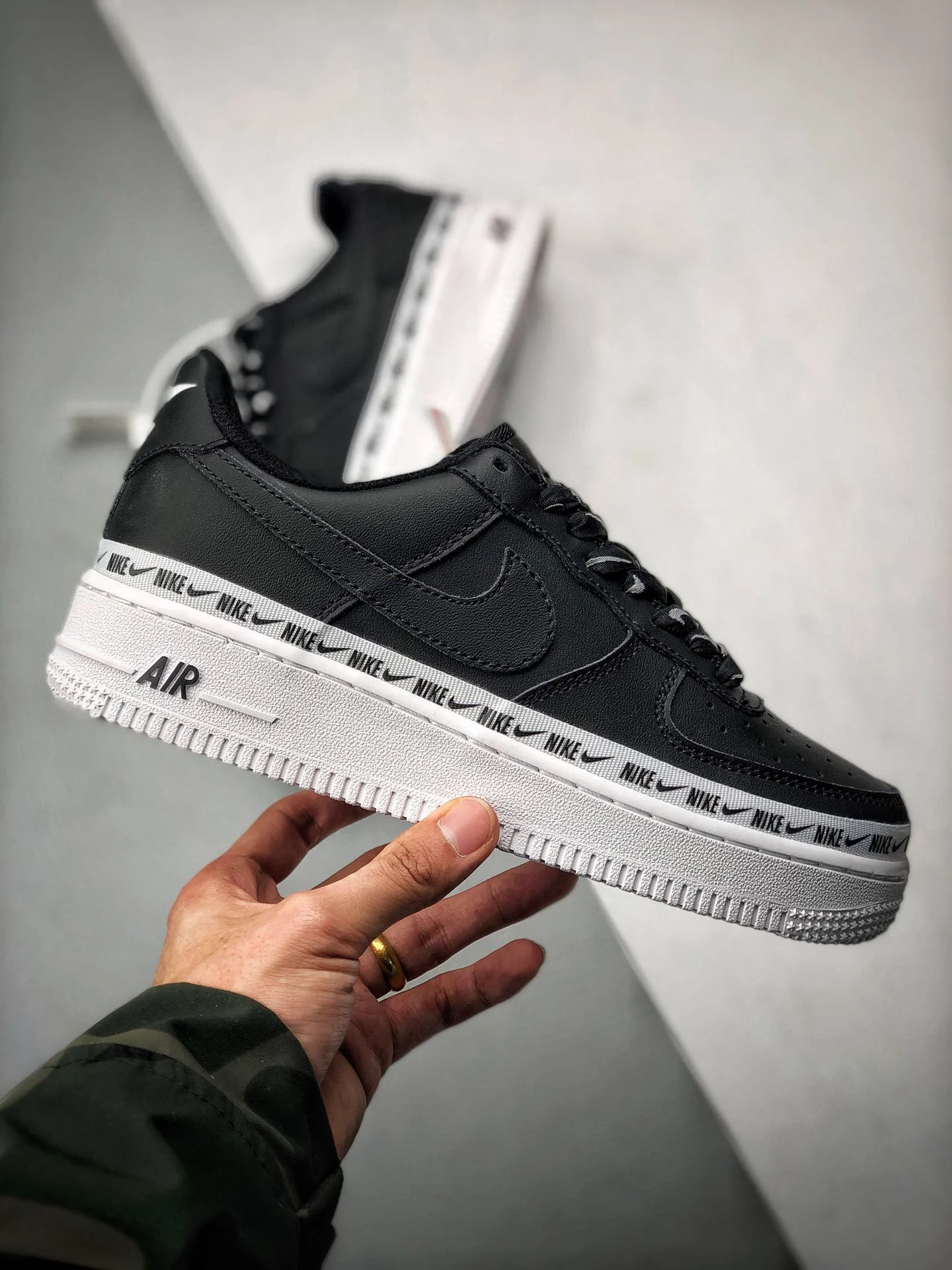 Nike Air Force 1 Low Ribbon Black White AH6827-002 For Sale