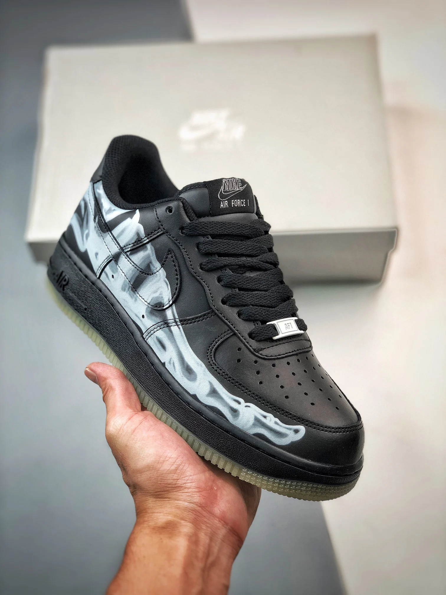 Nike Air Force 1 Low Skeleton Black BQ7541-001 For Sale