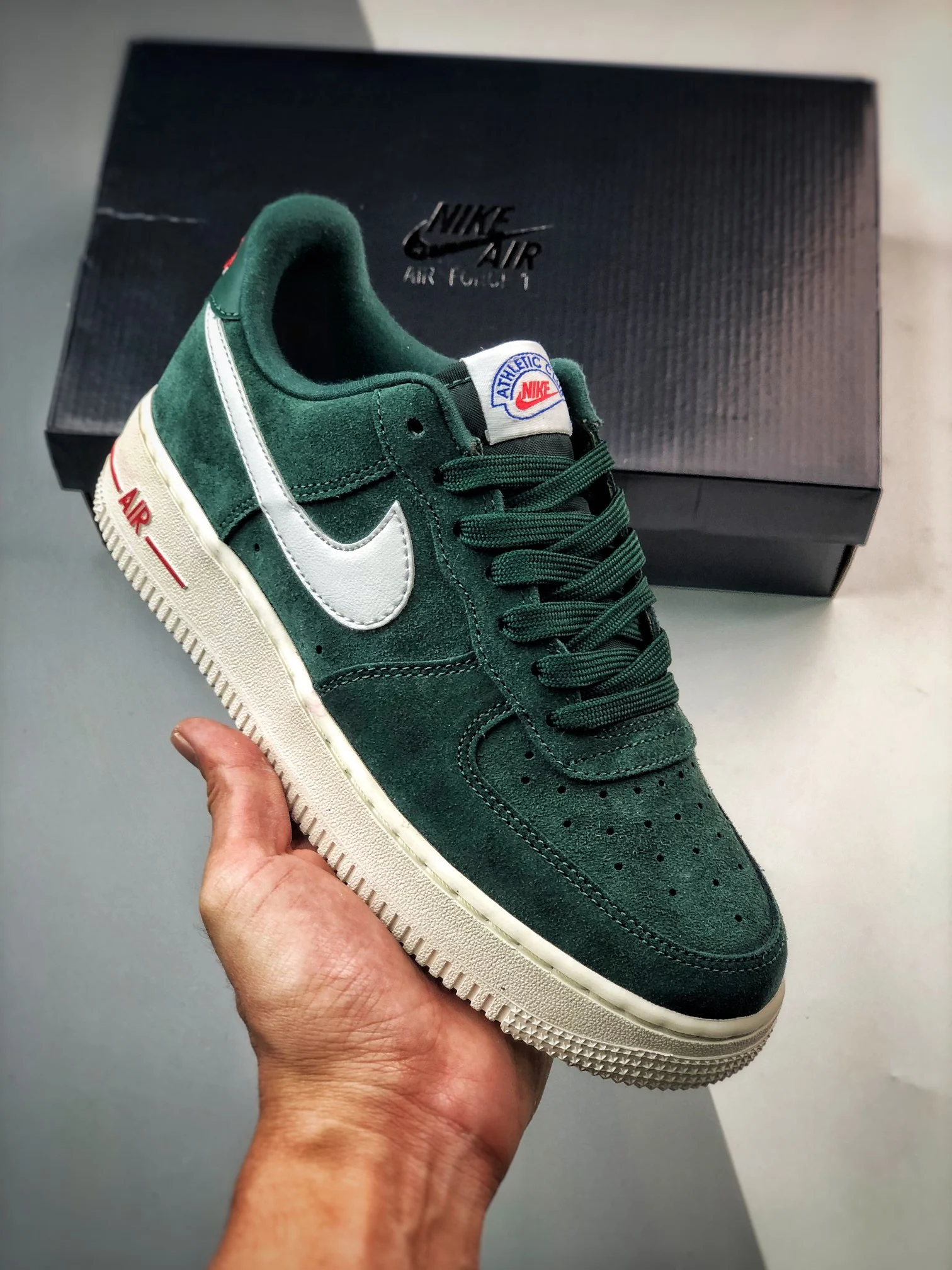 Nike Air Force 1 Low Athletic Club Pro Green White-Gym Red DH7435-300 For Sale