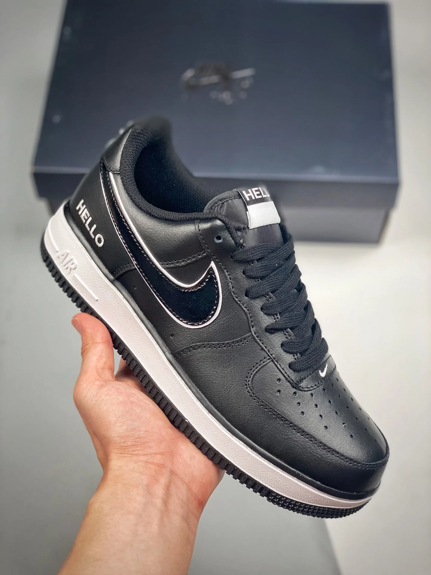 Nike Air Force 1 Low HELLO Black Black-White For Sale