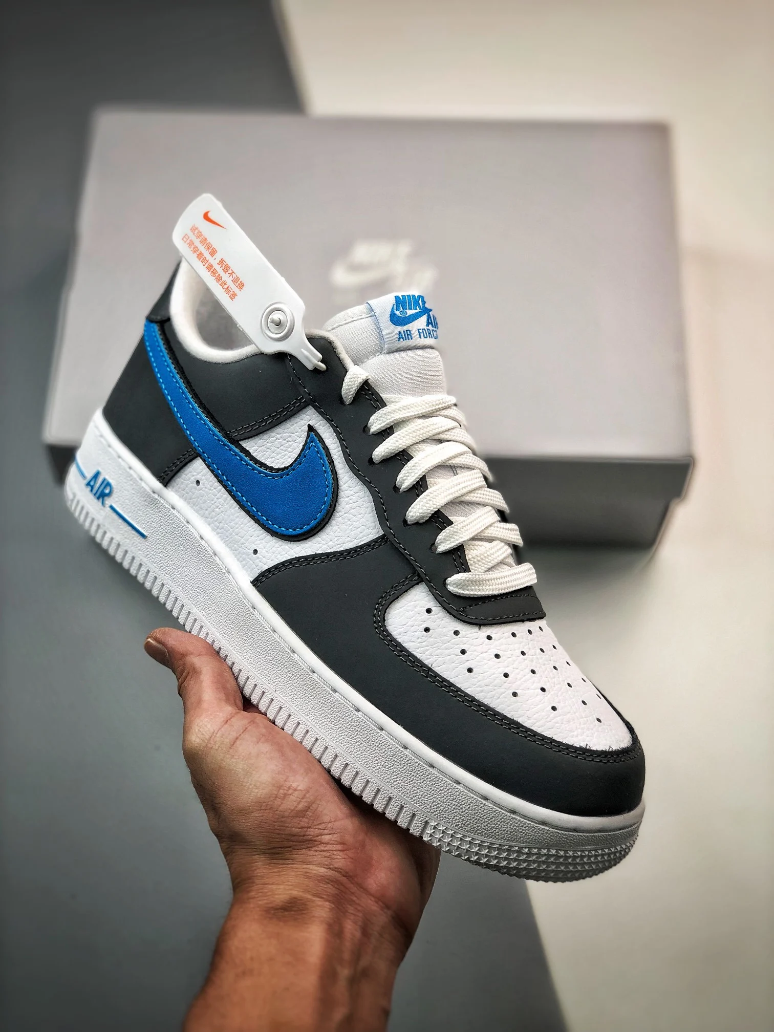 Nike Air Force 1 Low White Grey Blue FB3360-100 For Sale