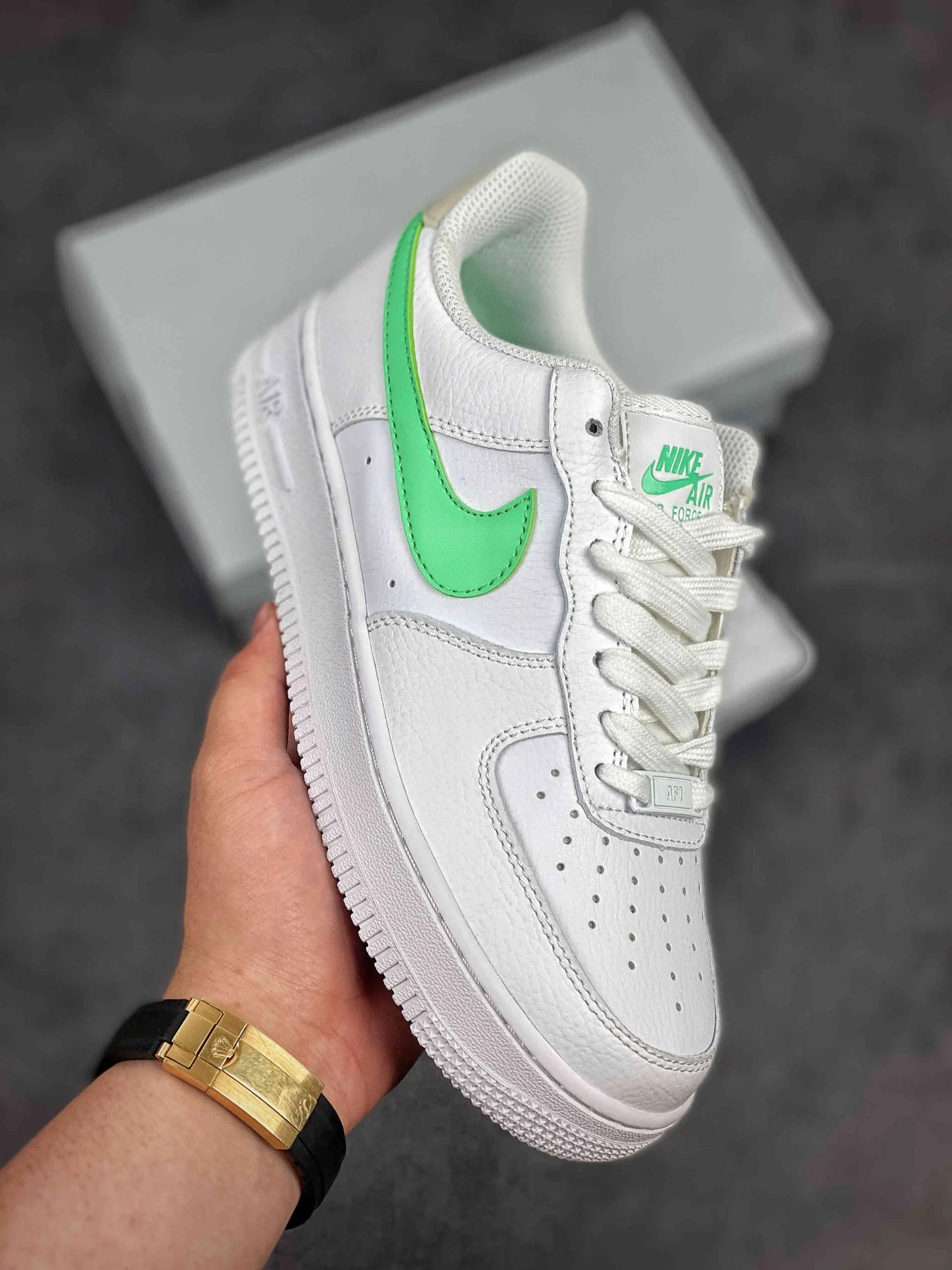 Nike Air Force 1 Low White Light Bone-Green Glow For Sale