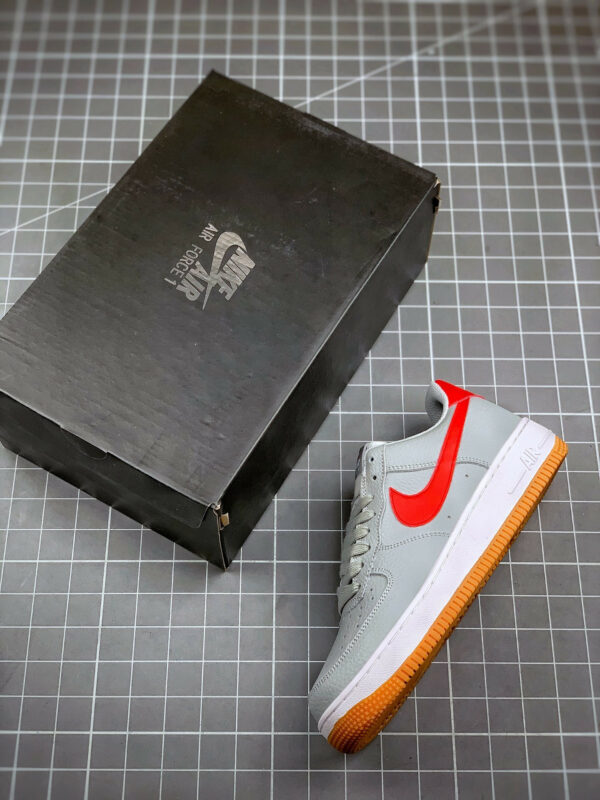 Nike Air Force 1 Low Wolf Grey White Gum Red For Sale