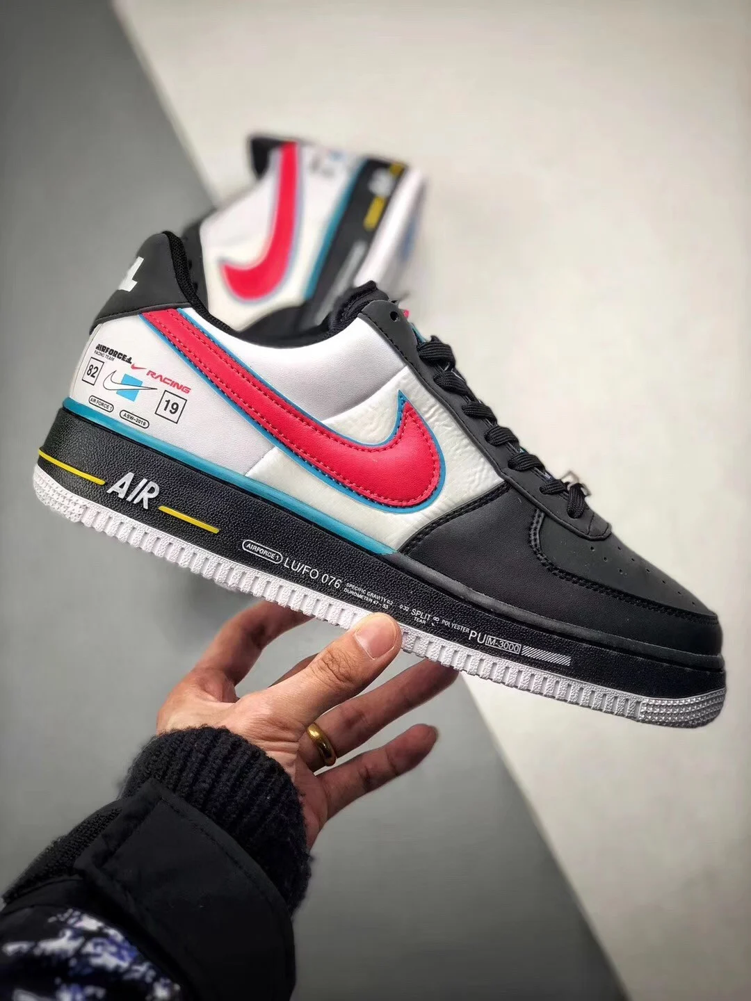 Nike Air Force 1 Racing Black Racer Blue-White For Sale