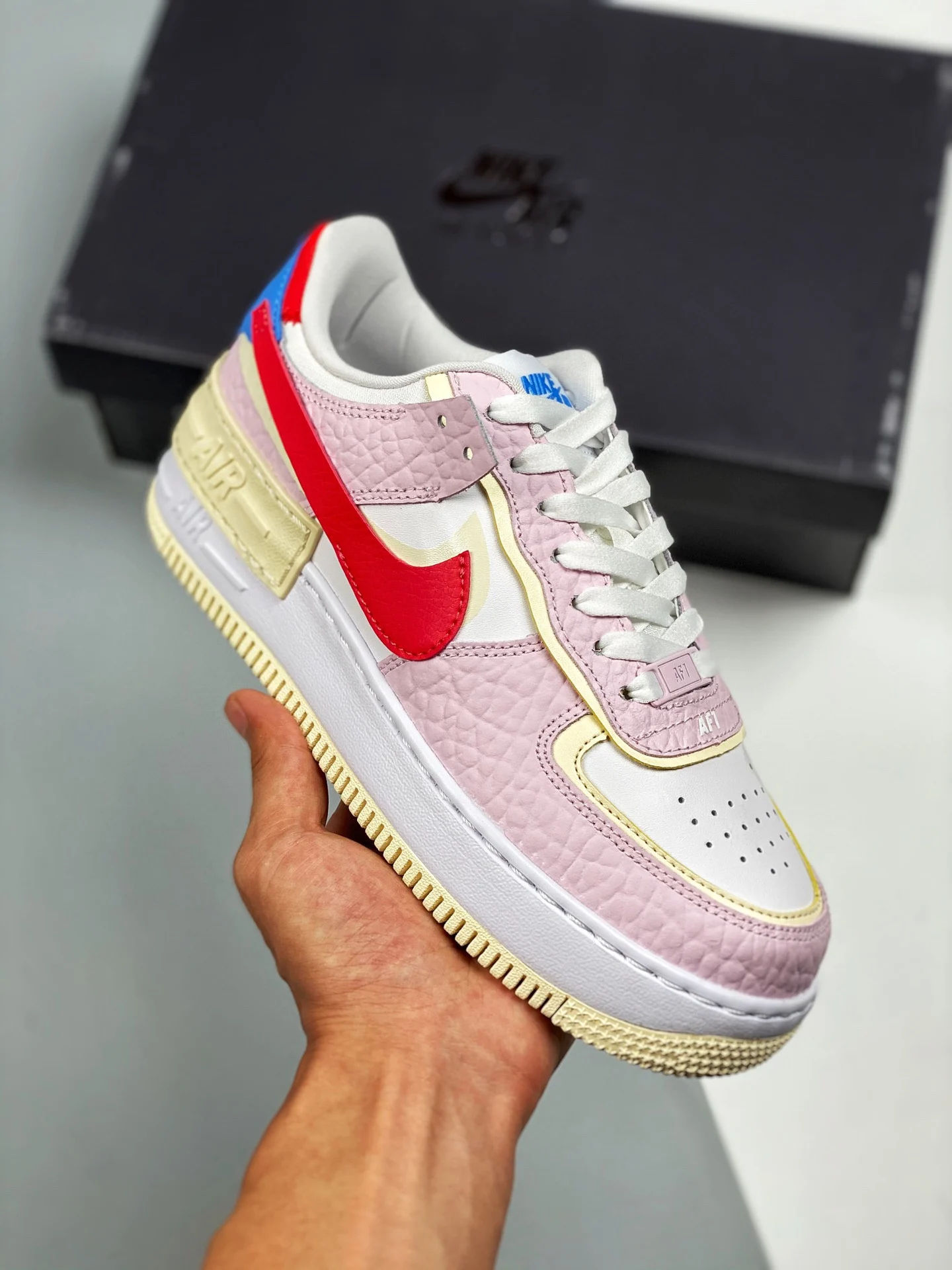 Nike Air Force 1 Shadow Pink White Yellow Red For Sale