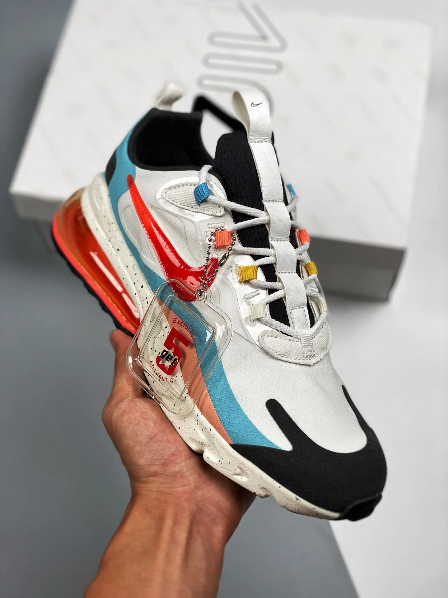 Nike Air Max 270 React The Future is in the Air White Infrared For Sale