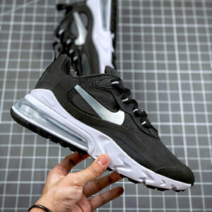 Nike Air Max 270 React Black Metallic SilverWhite For Sale