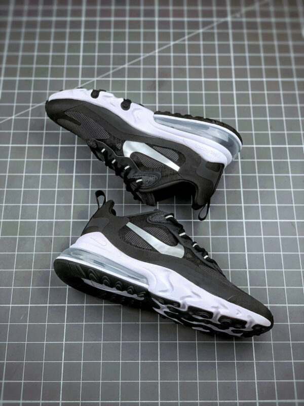 Nike Air Max 270 React Black Metallic SilverWhite For Sale