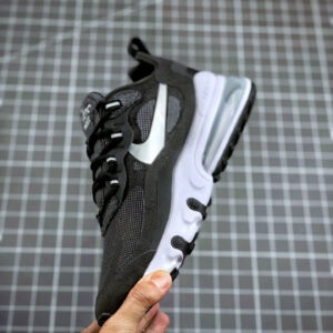 Nike Air Max 270 React Black Metallic SilverWhite For Sale