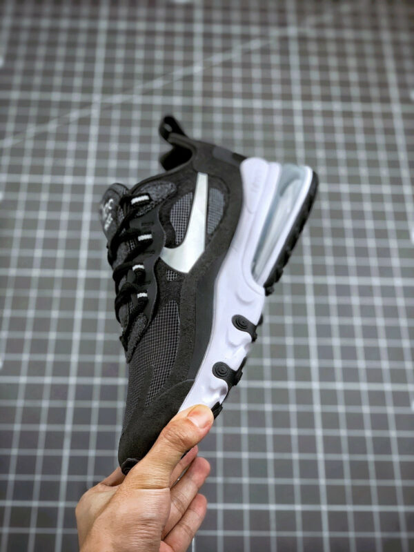 Nike Air Max 270 React Black Metallic SilverWhite For Sale