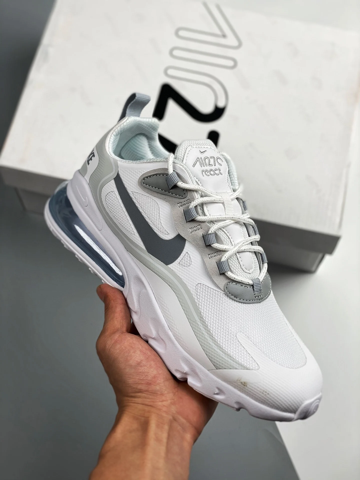 Nike Air Max 270 React White Grey For Sale