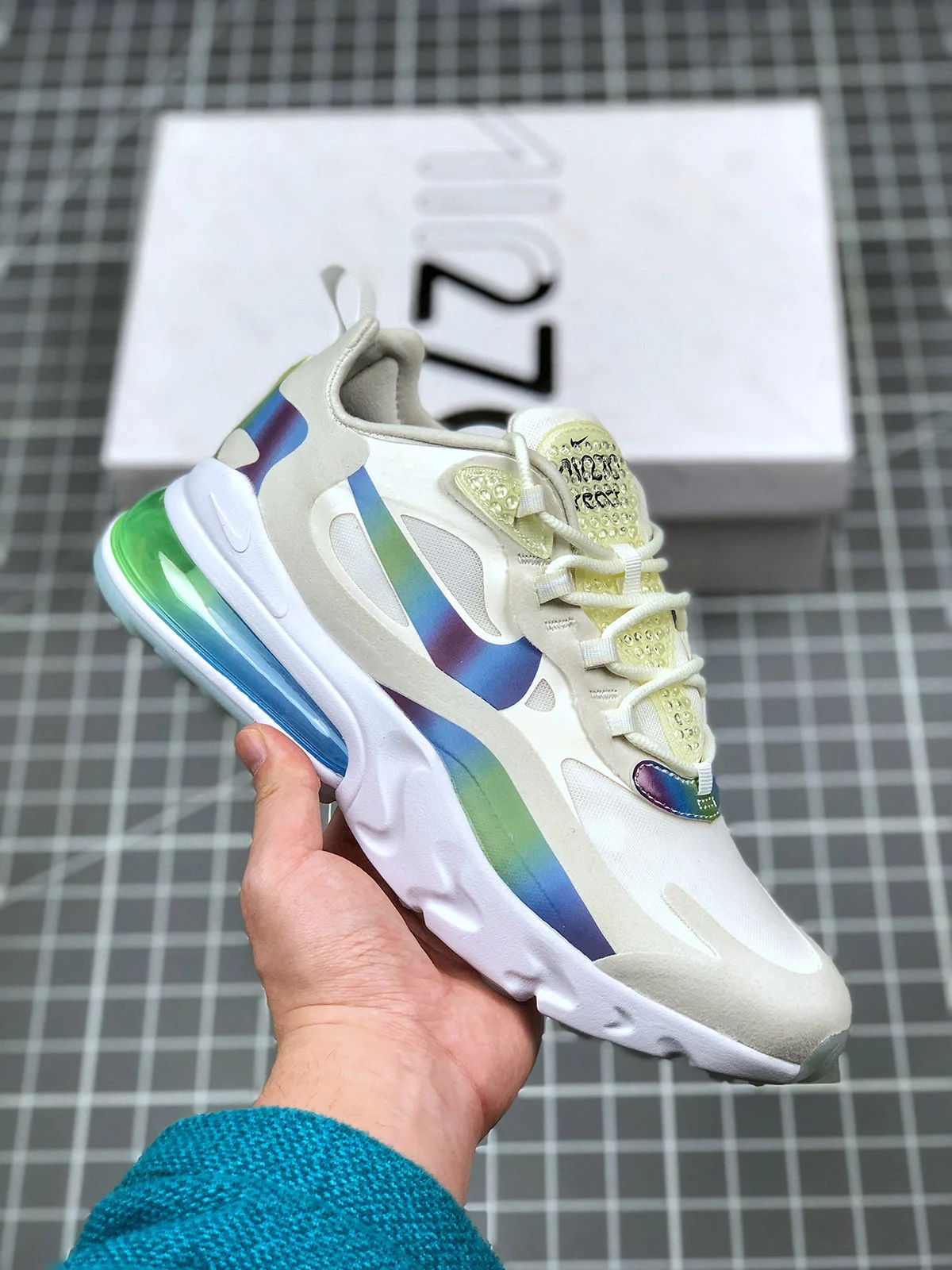 Nike Air Max 270 React White Multi-Color Platinum Tint For Sale