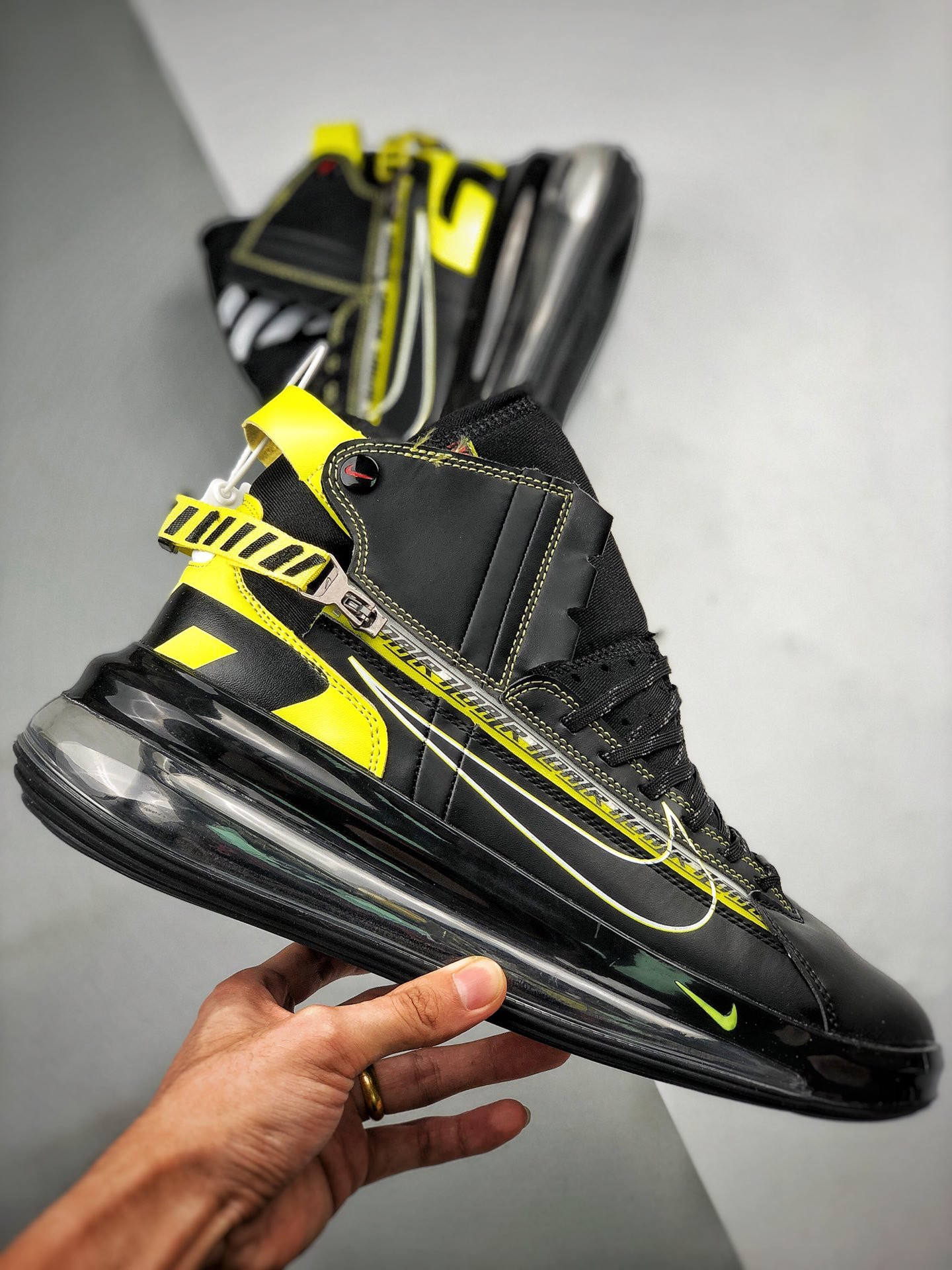 Nike Air Max 720 Saturn Black Dynamic Yellow-University Red For Sale