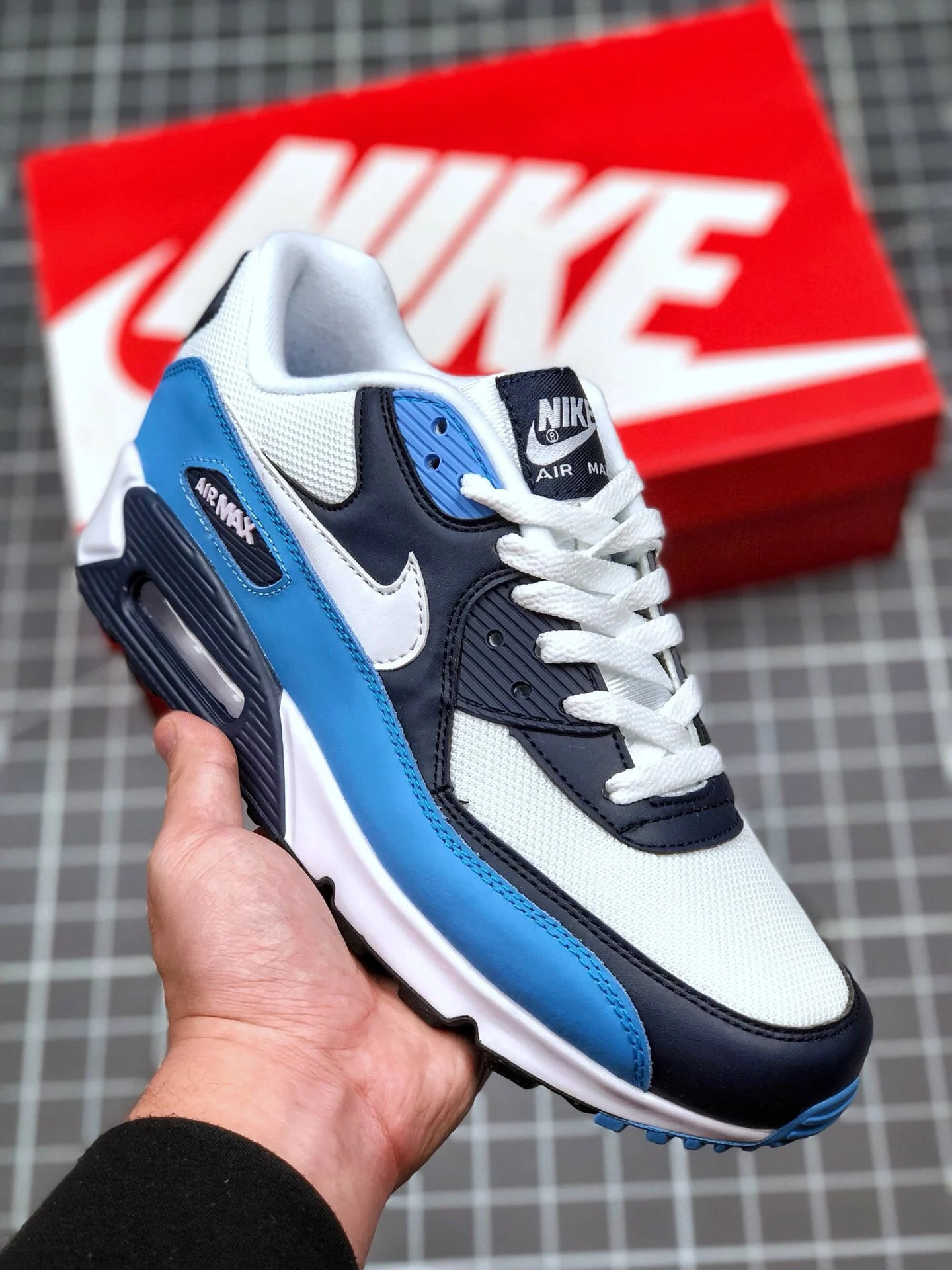 Nike Air Max 90 UNC White Obsidian-Blue For Sale