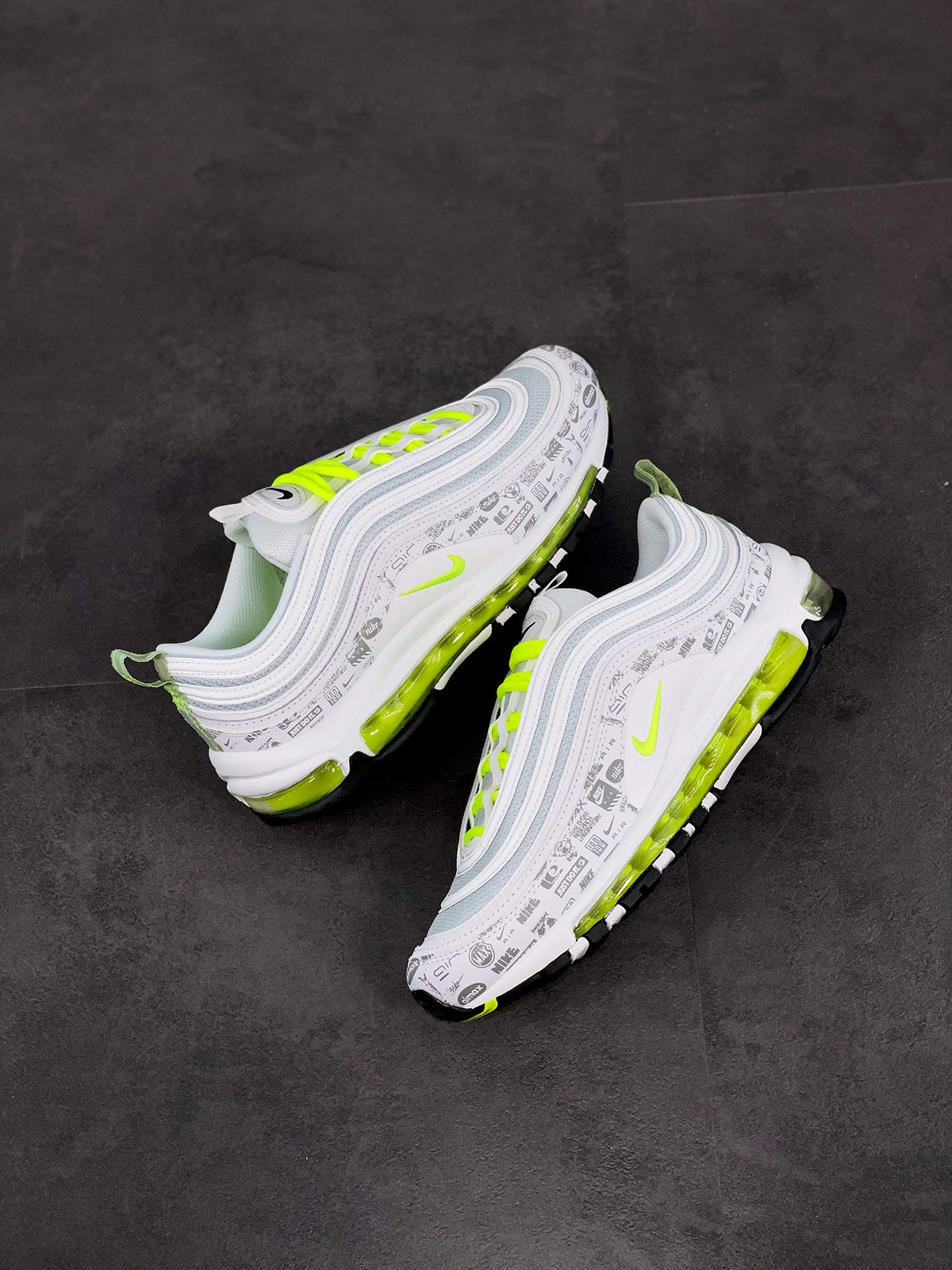 Nike Air Max 97 Reflective Logo White Black-Pure Platinum-Volt For Sale