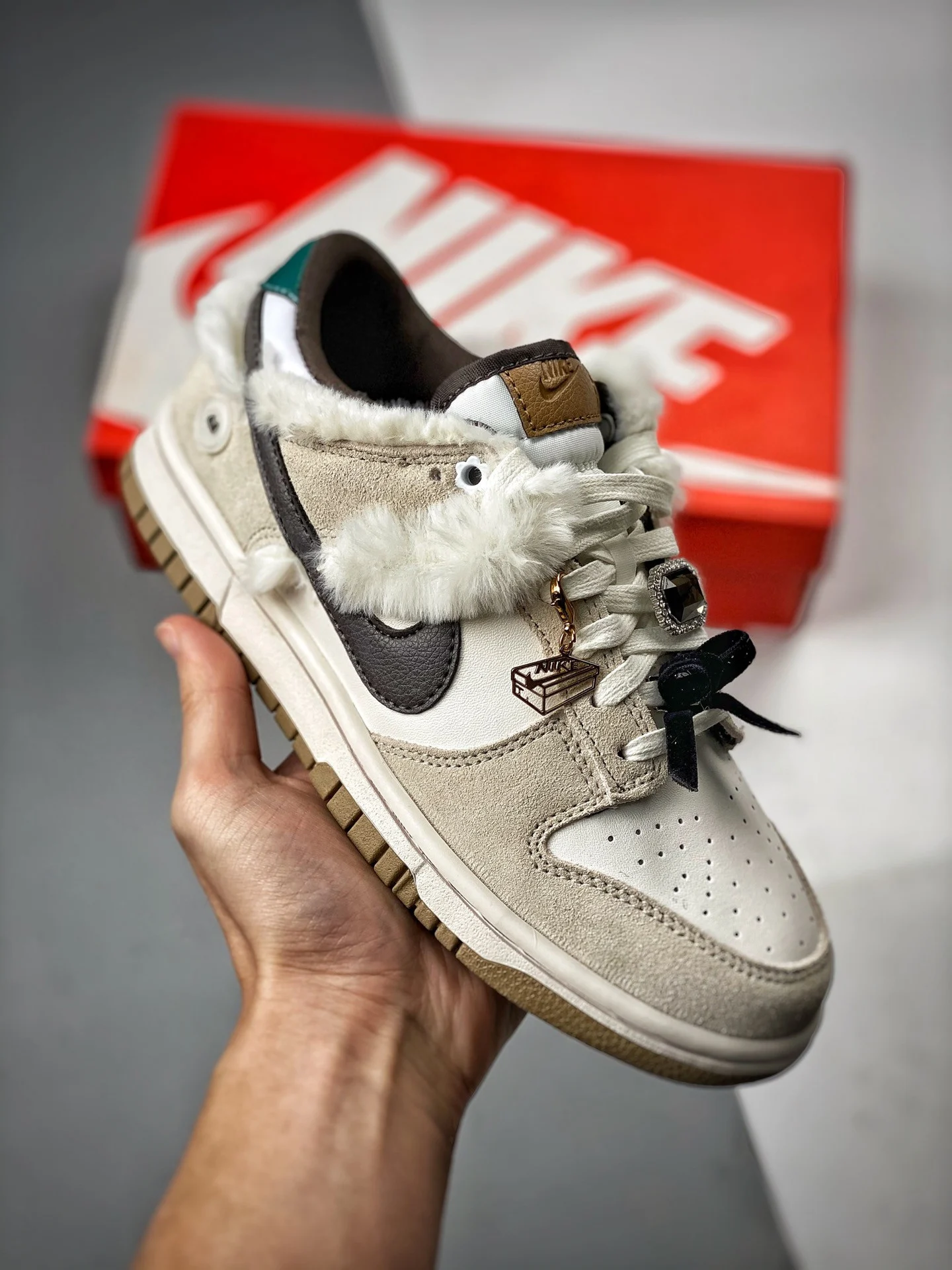 Nike Dunk Low Mink And Jewels White Grey-Brown FB1859-121 For Sale