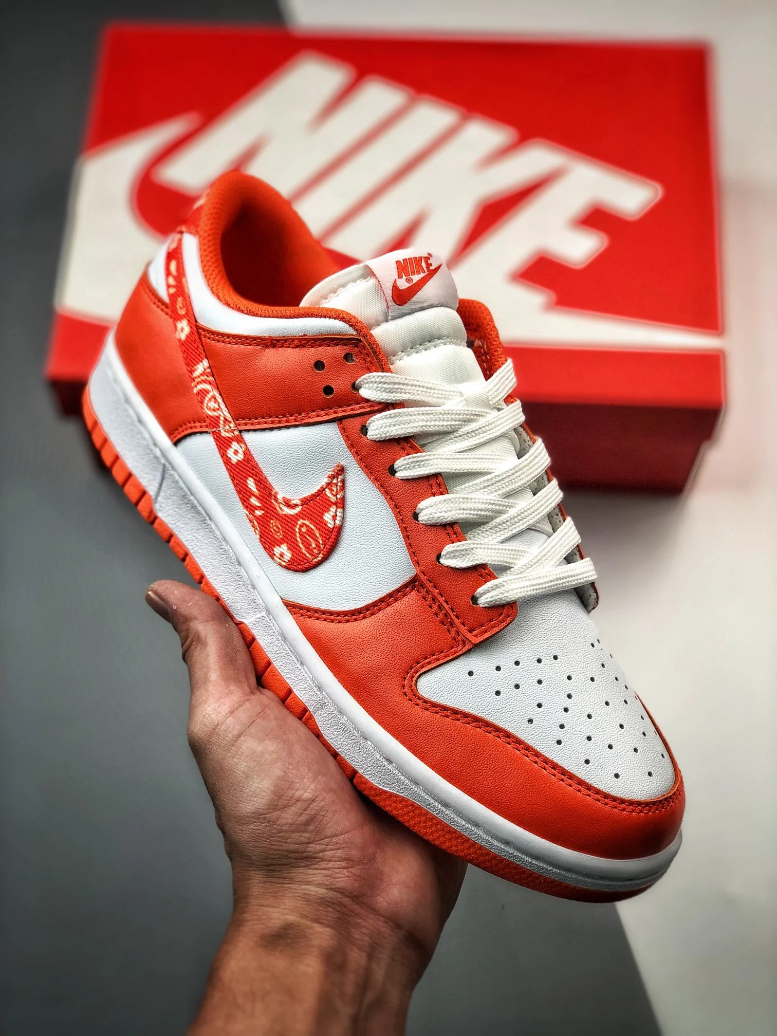 Nike Dunk Low Orange Paisley White Orange DH4401-103 For Sale