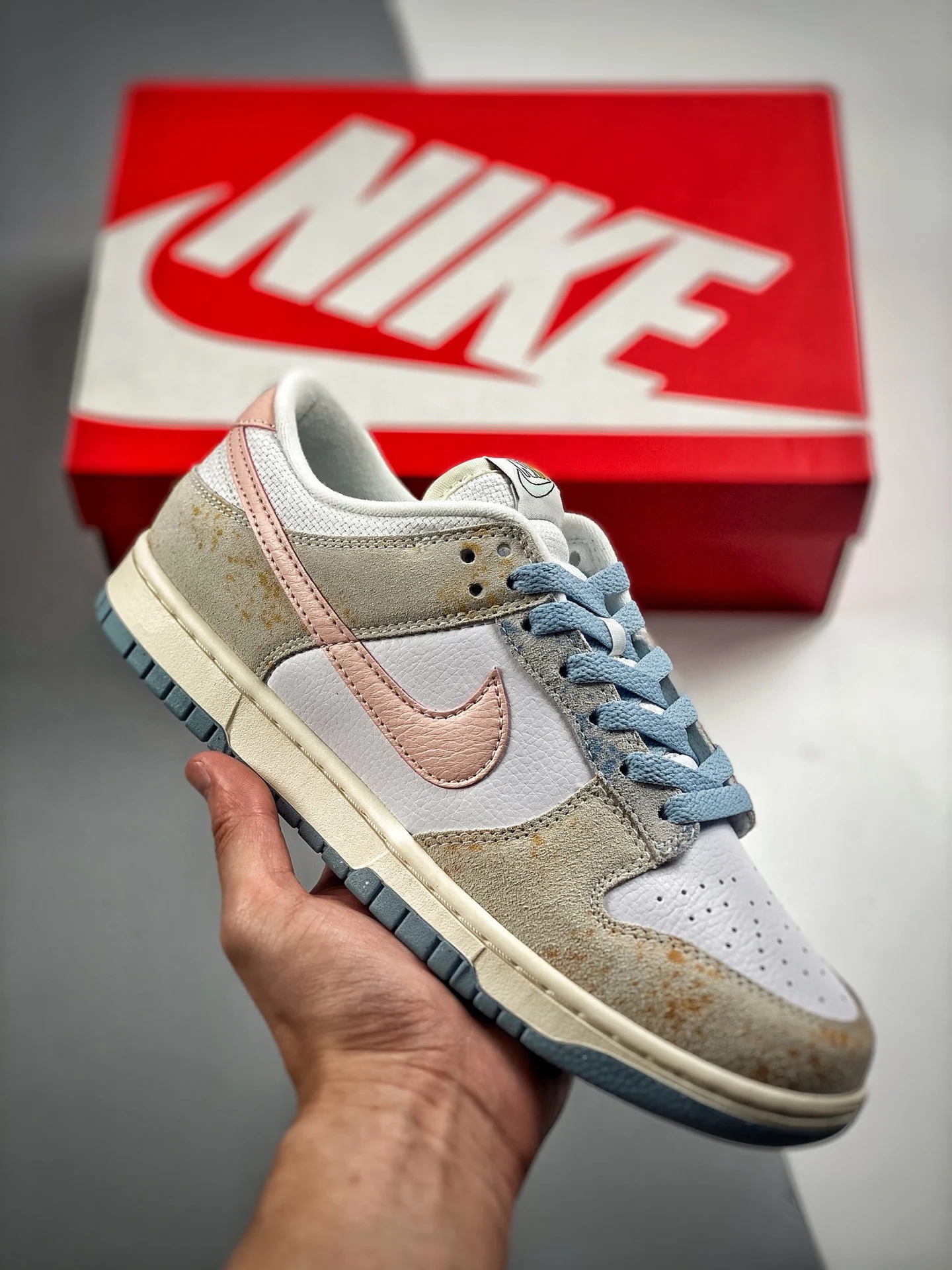Nike Dunk Low Oxidized White Pink-Blue DV6486-100 For Sale
