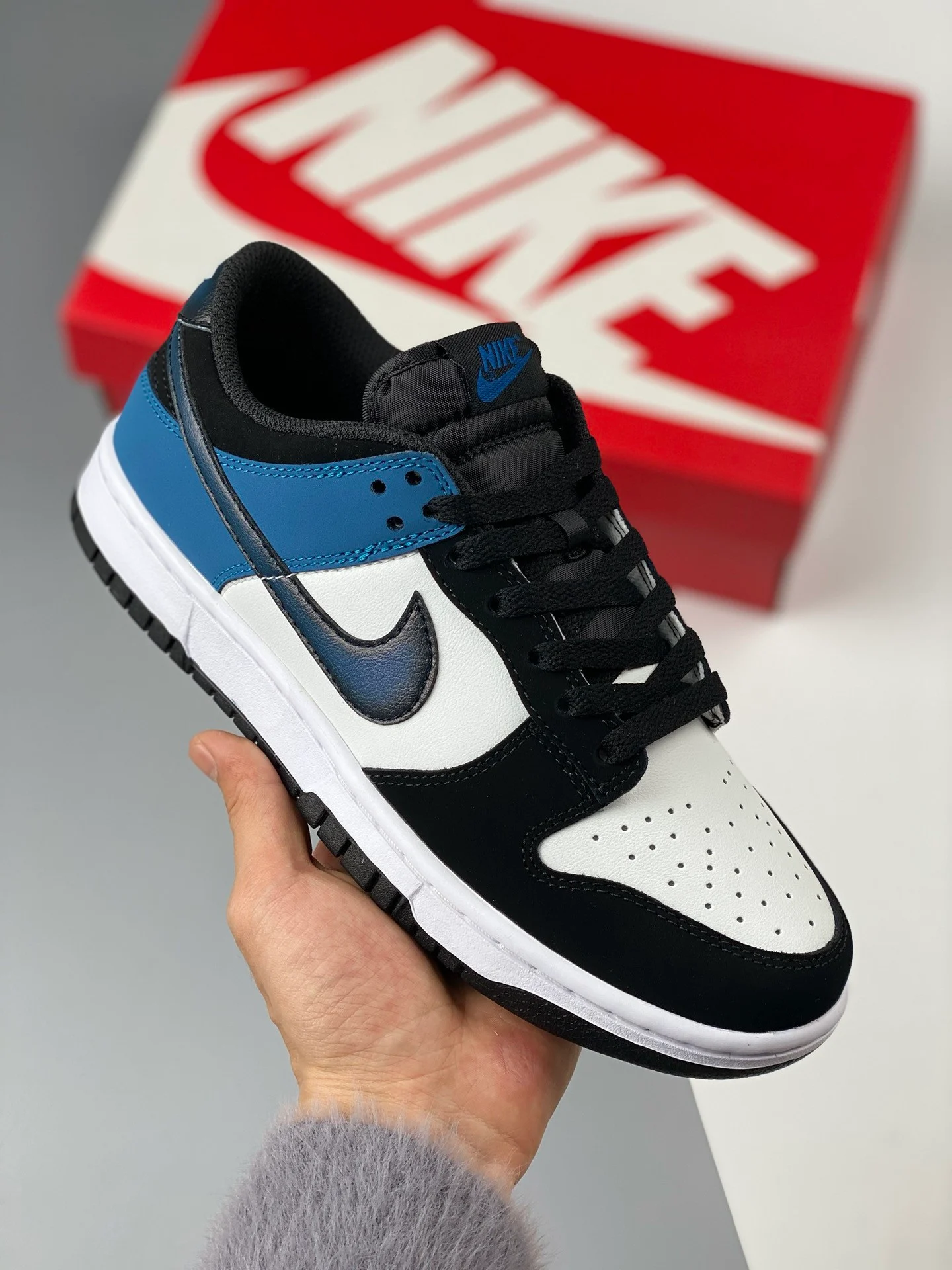 Nike Dunk Low Summit White Industrial Blue-Black FD6923-100 For Sale