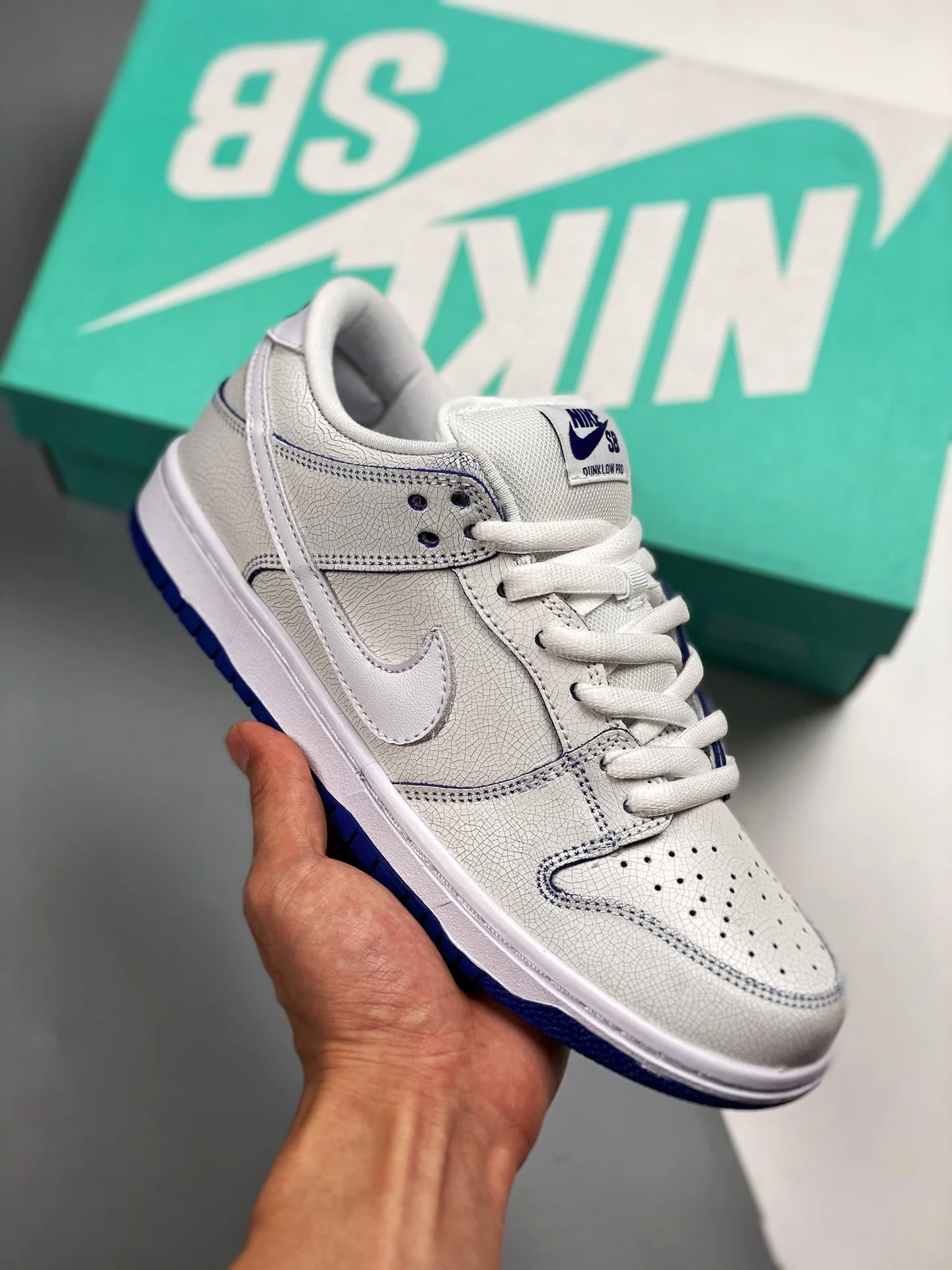 Nike SB Dunk Low Premium White Game Royal CJ6884-100 For Sale