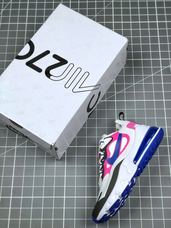 Nike WMNS Air Max 270 React White Cosmic Fuchsia Black Hyper Blue For Sale