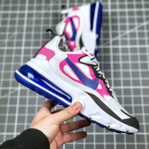 Nike WMNS Air Max 270 React White Cosmic Fuchsia Black Hyper Blue For Sale