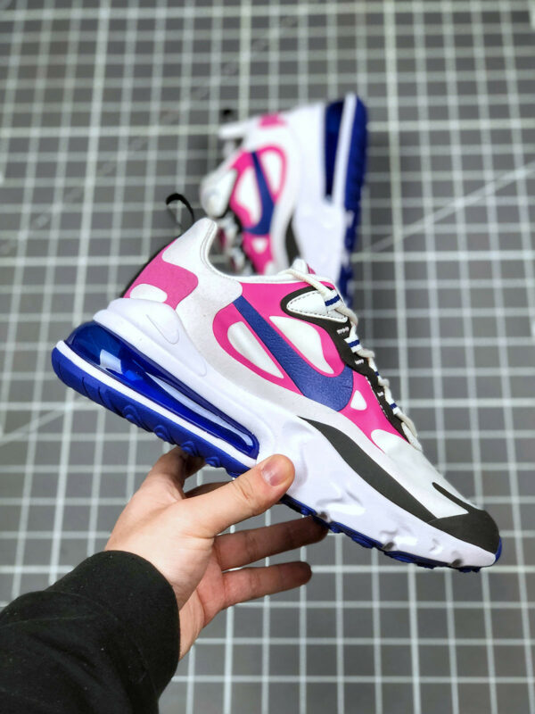 Nike WMNS Air Max 270 React White Cosmic Fuchsia Black Hyper Blue For Sale