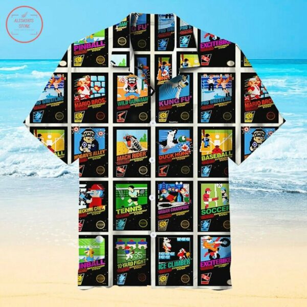 Nintendo 8Bit Video Game Cover Hawaiian Shirt