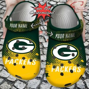Green Bay Packers Half Tone Drip Flannel Crocs Shoes VW