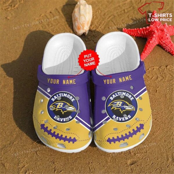 Nfl Football Baltimore Ravens Crocs Shoes NI