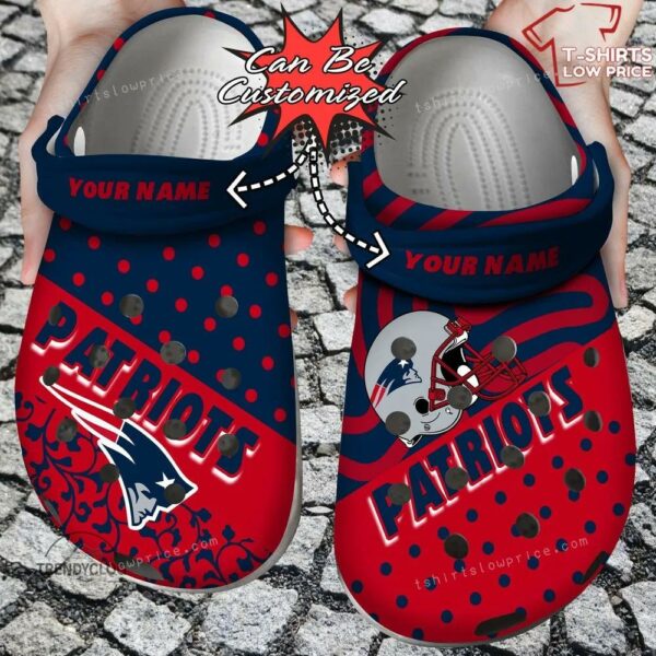 New England Patriots Polka Dots Colors Crocs Shoes SX