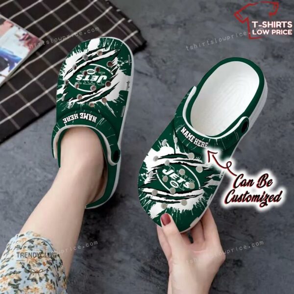 New York Jets Football Ripped Claw Crocs Shoes KR