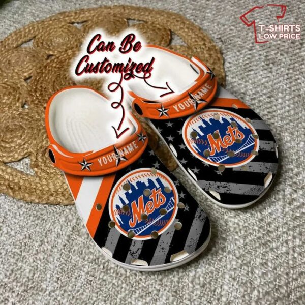 New York Mets American Flag Crocs Shoes DJ