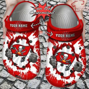 Tampa Bay Buccaneers Hands Ripping Light Crocs Shoes QR