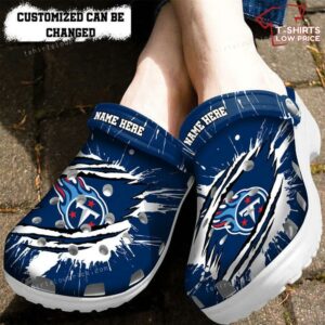 Tennessee Titans Football Ripped Claw Crocs Shoes XZ