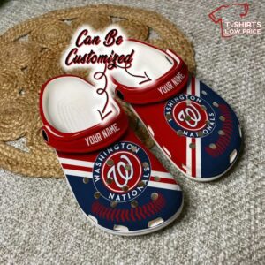 Washington Nationals Baseball Logo Team Crocs Shoes PU