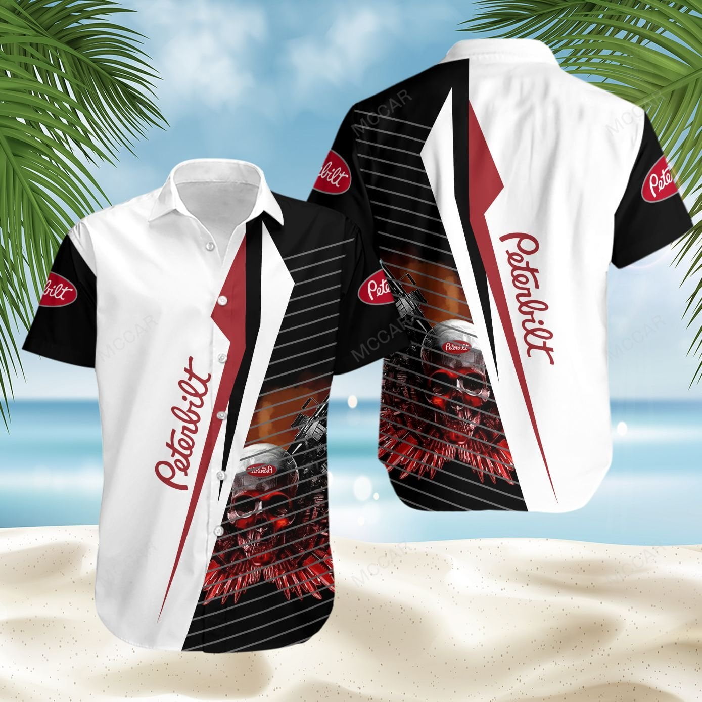 Peterbilt Skull Hawaiian Shirt Summer Beach Outfit