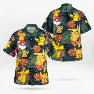 Pikachu Pokemon Hawaiian Shirt Beach Outfit Summer