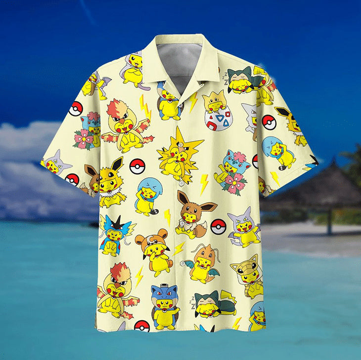 Pikachu Pokemon Hawaiian Shirt Beach Summer Outfit