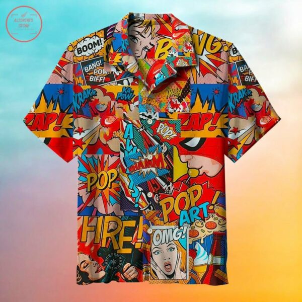 Retro Colorful Female Comic Hawaiian Shirt