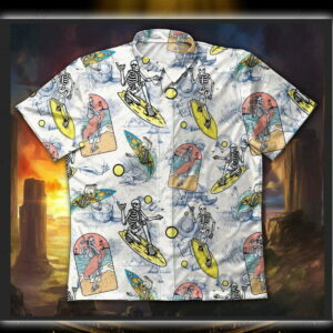 Skeleton Surfing Vibe Hawaiian Shirt