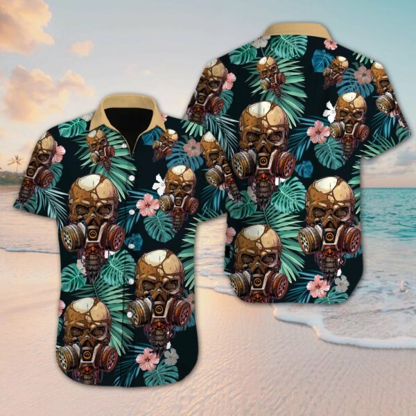 Skull Flower Hawaiian Shirt Summer Beach Outfit